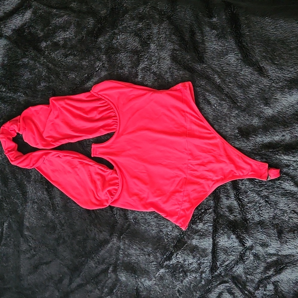 Fashion Nova Not On The List Halter Thong Bodysuit red